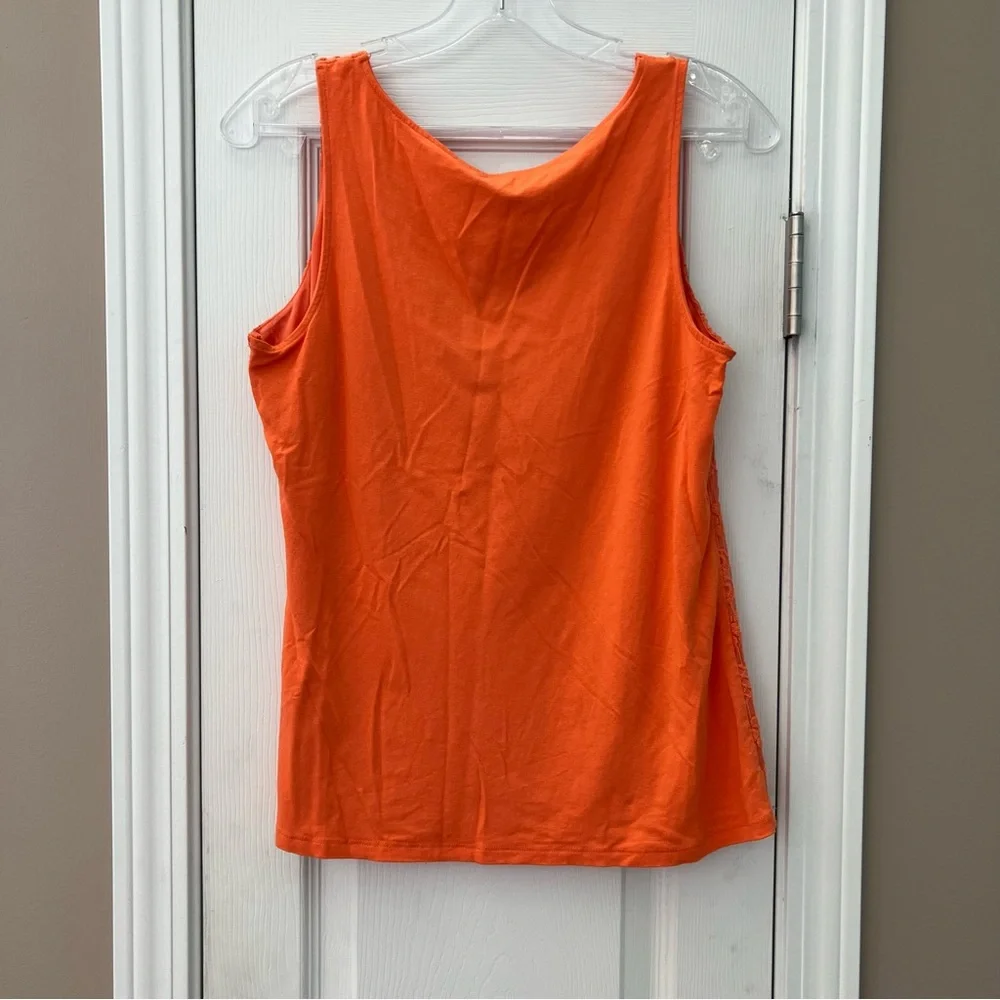 The Limited Lace Sleeveless Tank Top Orange Size S - Picture 2 of 6